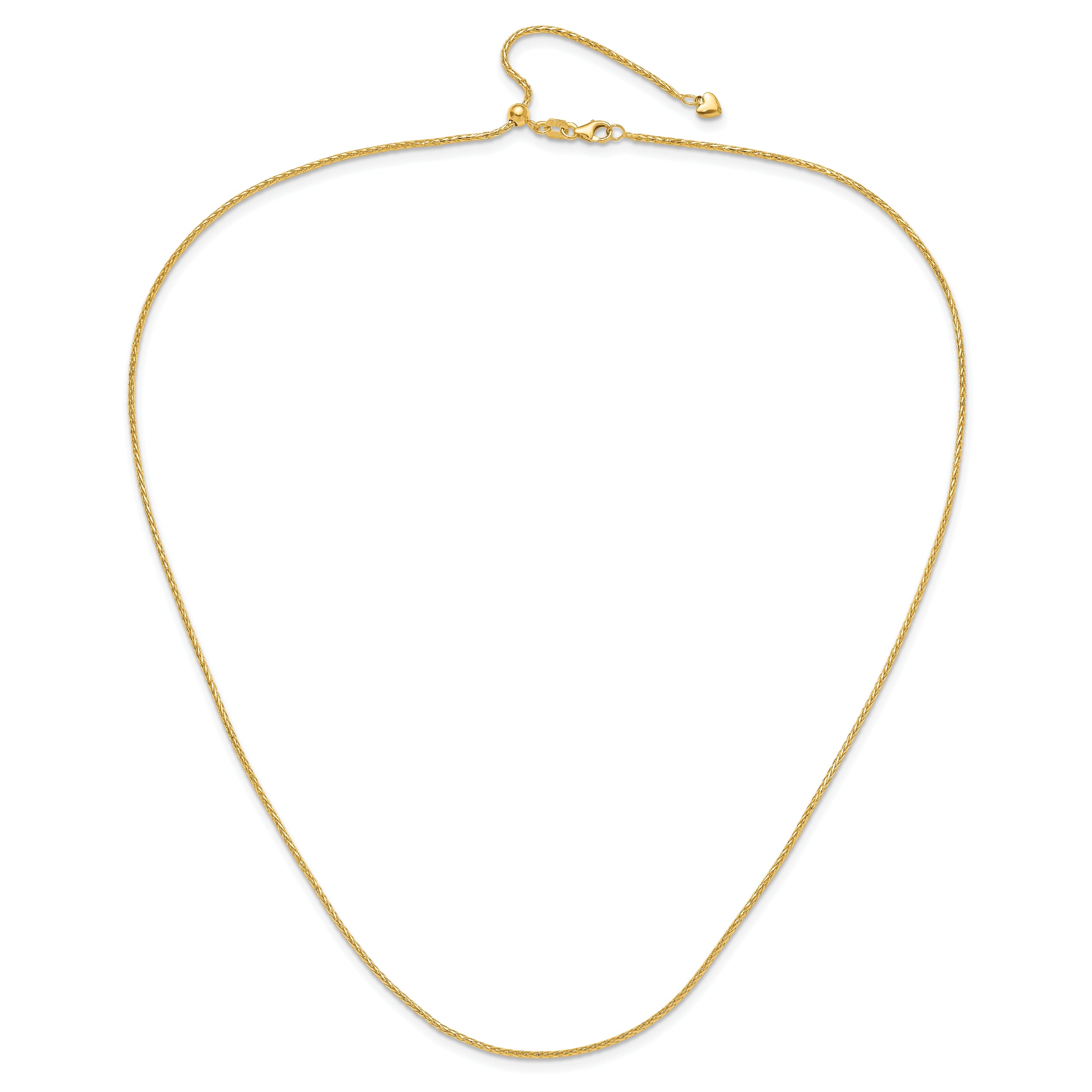 14K Adjustable 1.3mm D/C Wheat Chain