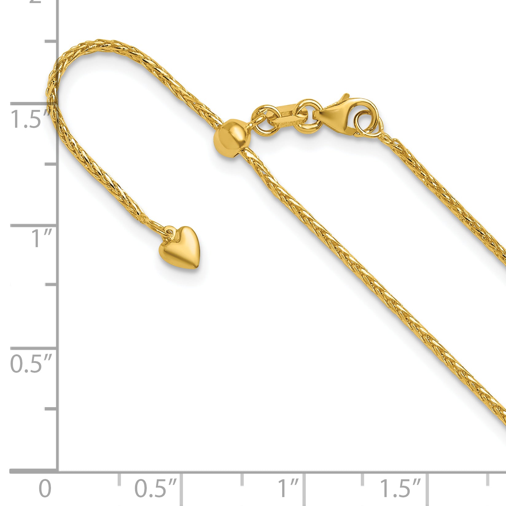 14K Adjustable 1.3mm D/C Wheat Chain