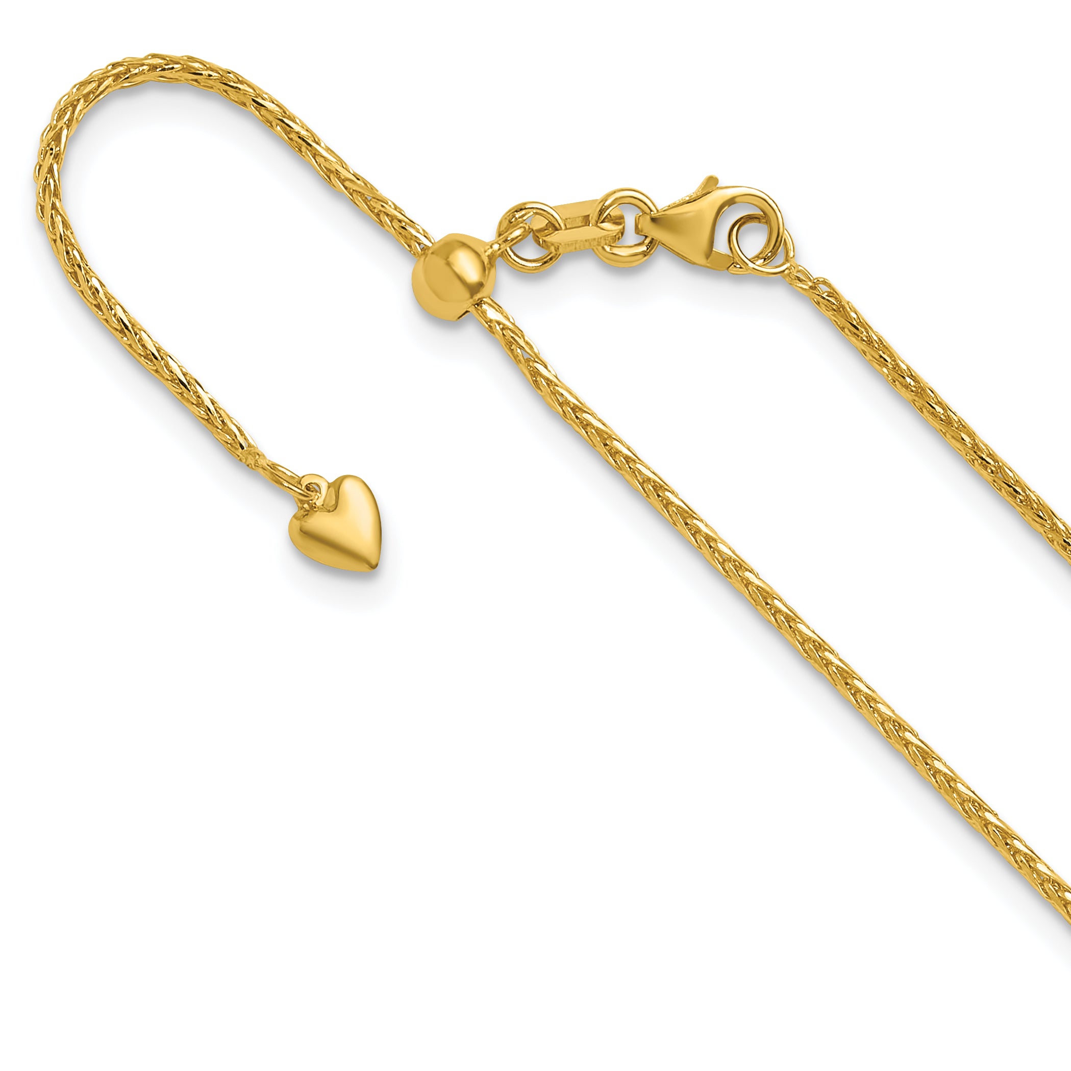 14K Adjustable 1.3mm D/C Wheat Chain