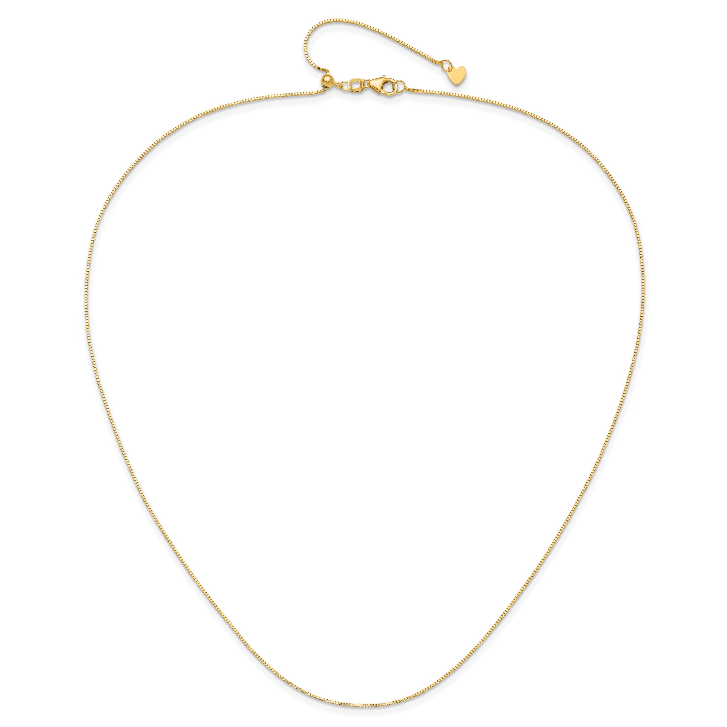 14K Adjustable .7mm Baby Box Chain