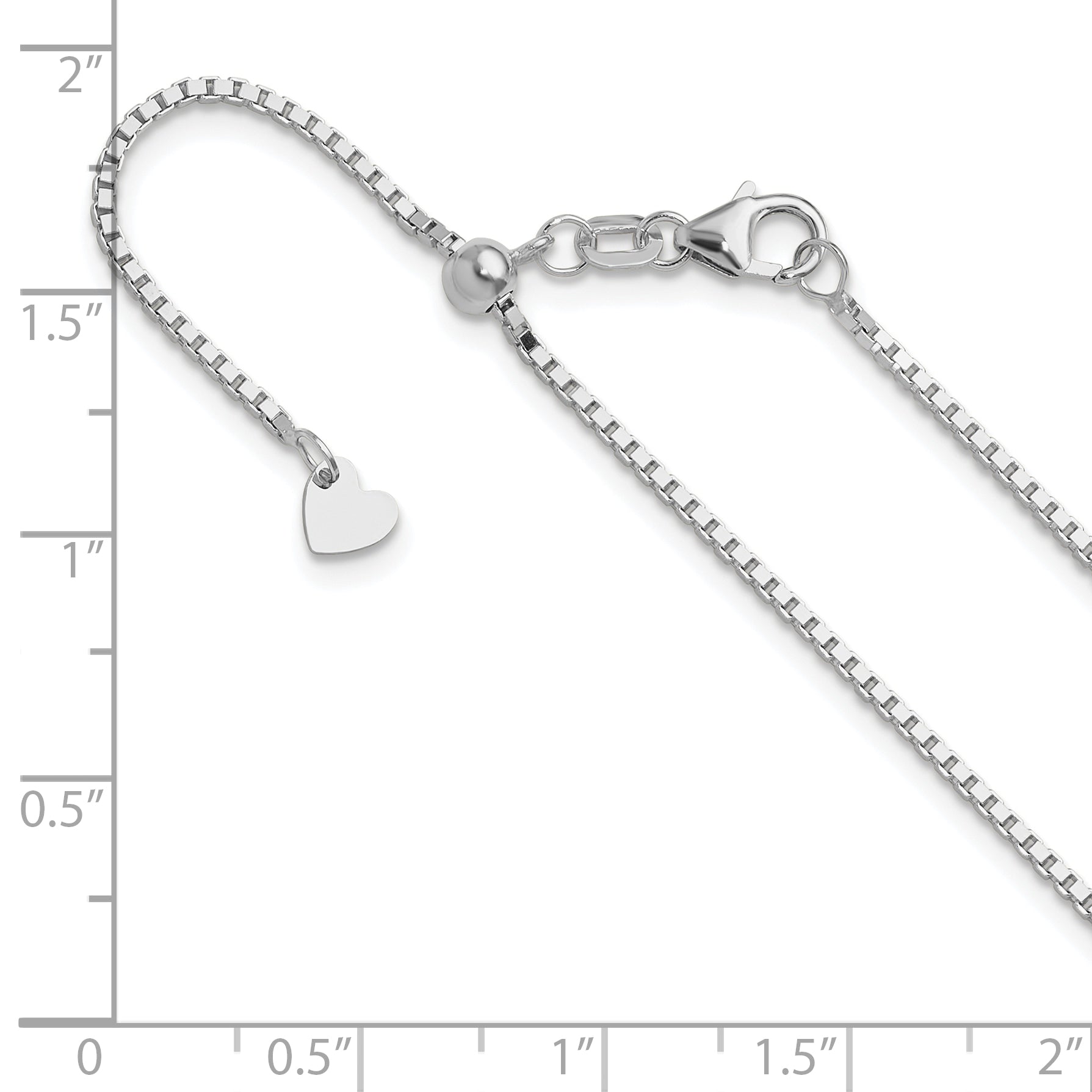 14K White Gold Adjustable 1.2mm Box Chain