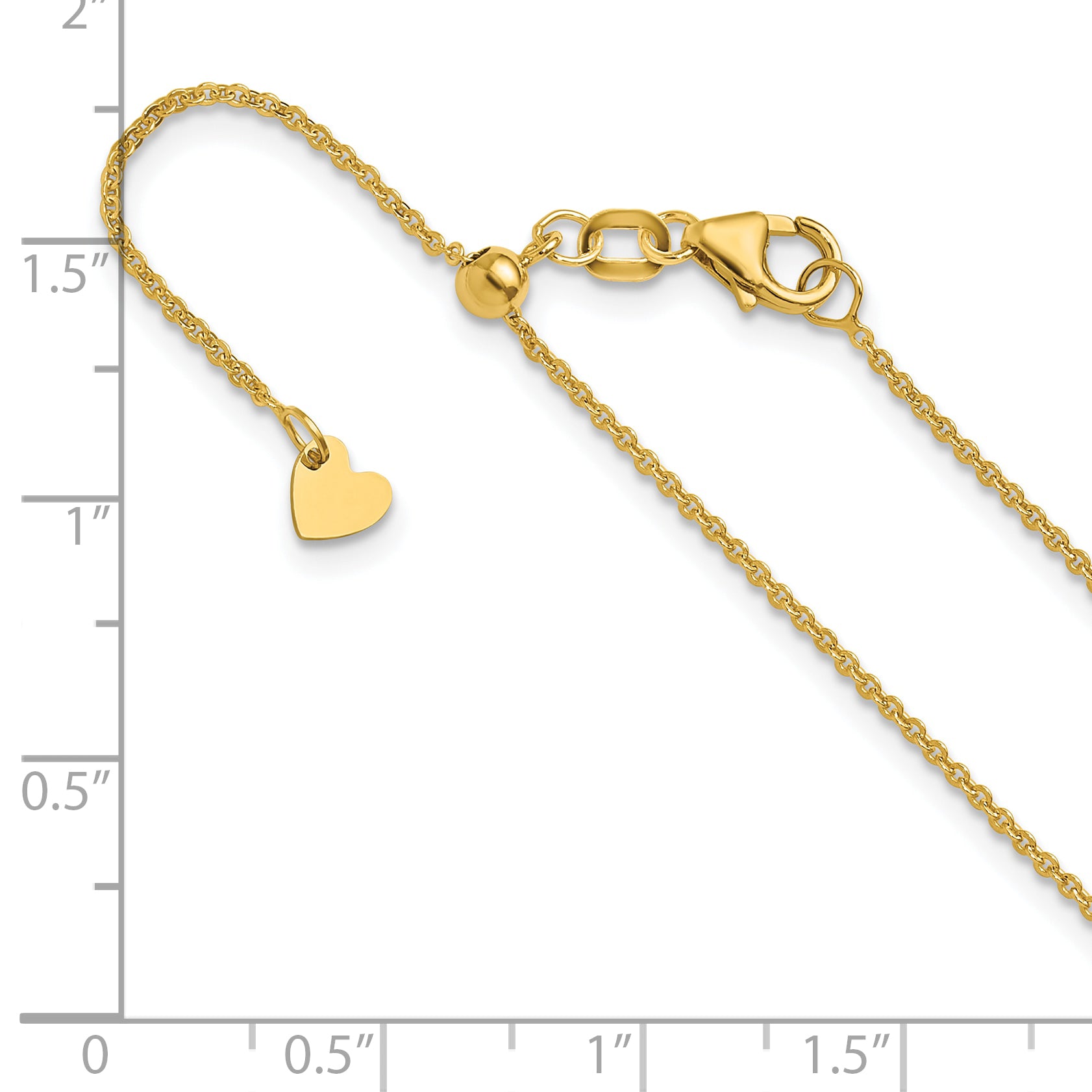 14K Adjustable 1.25mm Flat Cable Chain