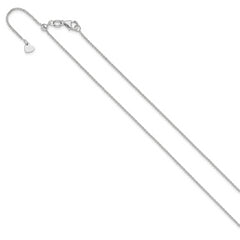 14K White Gold Adjustable 1.25mm Flat Cable Chain