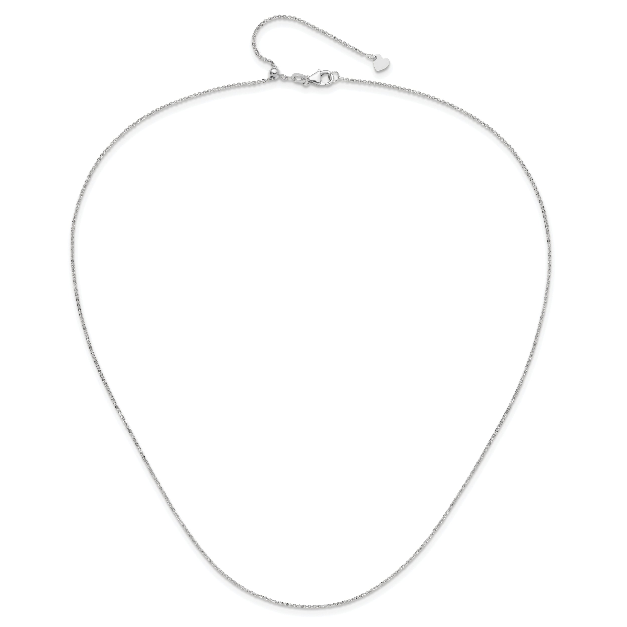 14K White Gold Adjustable 1.25mm Flat Cable Chain