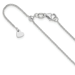 14K White Gold Adjustable 1.25mm Flat Cable Chain