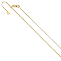 14K Adjustable 1.1mm Round Cable Chain