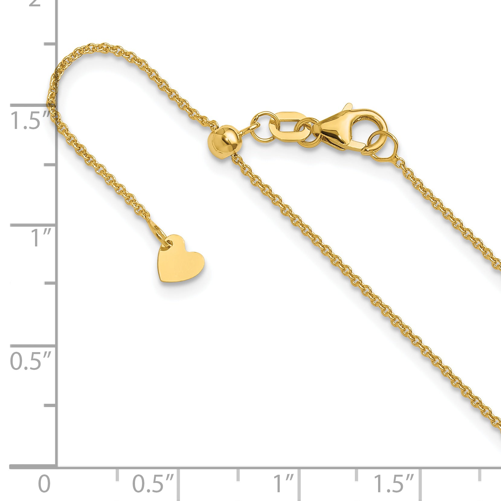 14K Adjustable 1.1mm Round Cable Chain