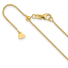 14K Adjustable 1.1mm Round Cable Chain