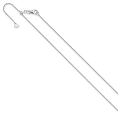 14K White Gold Adjustable 1.1mm Round Cable Chain