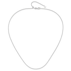 14K White Gold Adjustable 1.1mm Round Cable Chain