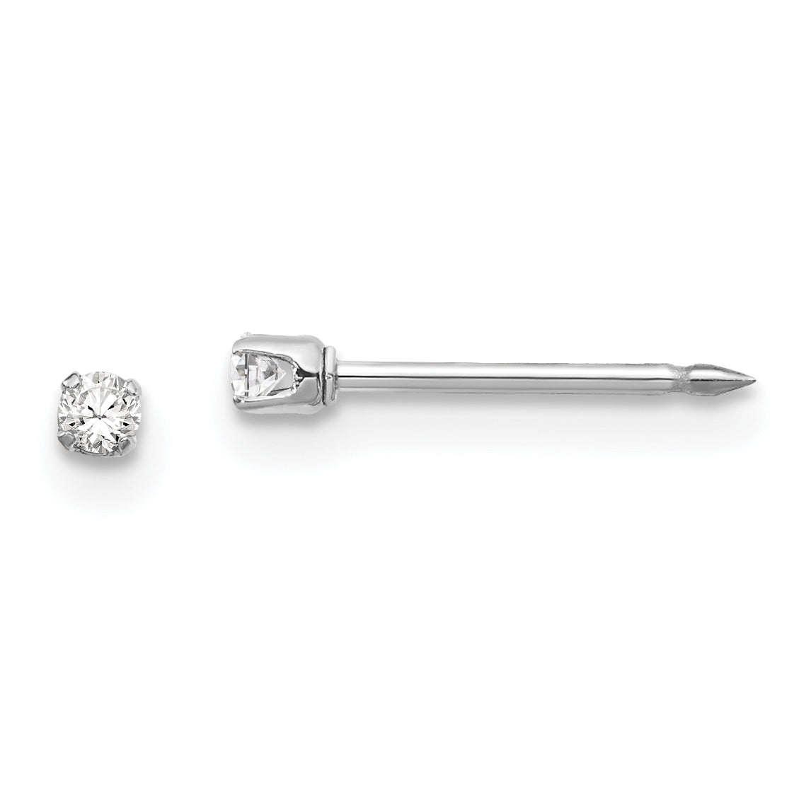 Inverness 14k White Gold 2mm CZ Post Earrings