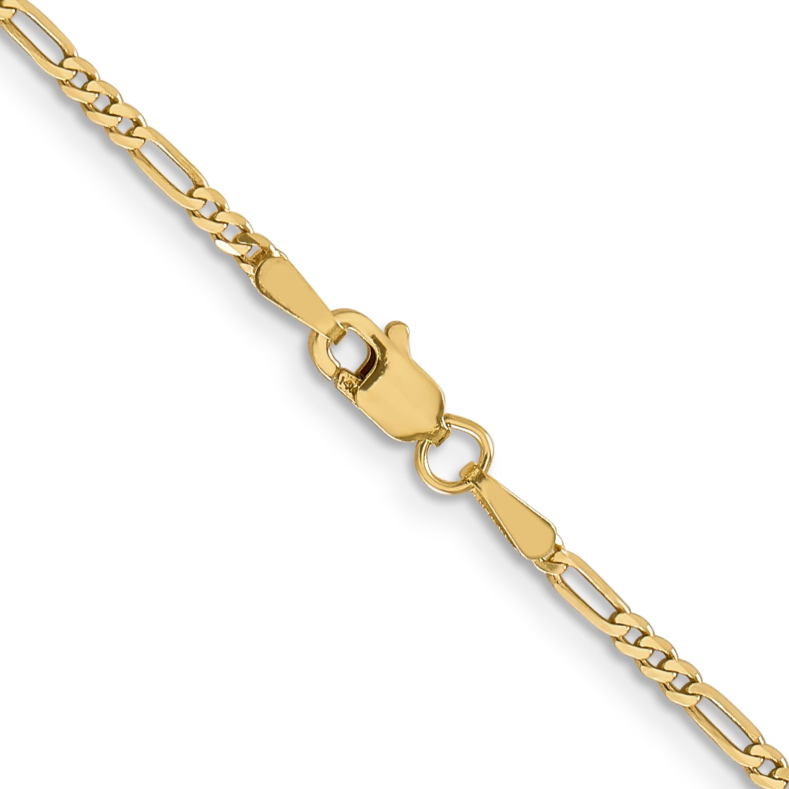 14K 1.8mm Flat Figaro Chain