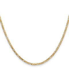 14K 2.25mm Flat Figaro Chain