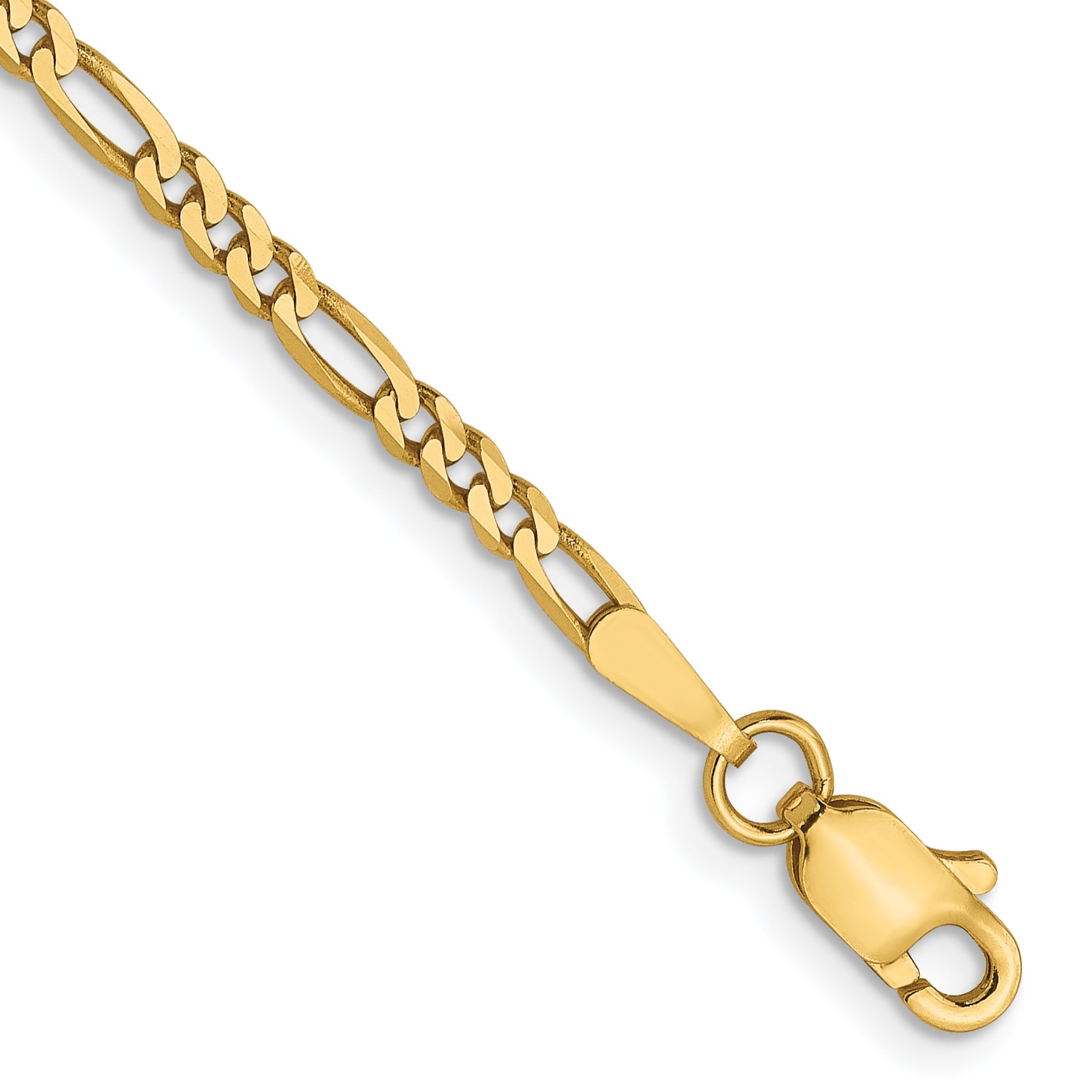 14K 2.25mm Flat Figaro Chain