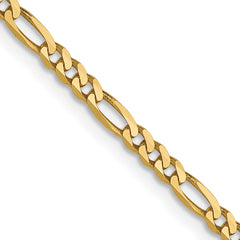 14K 2.25mm Flat Figaro Chain