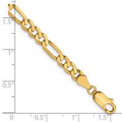 14K 4.75mm Flat Figaro Chain