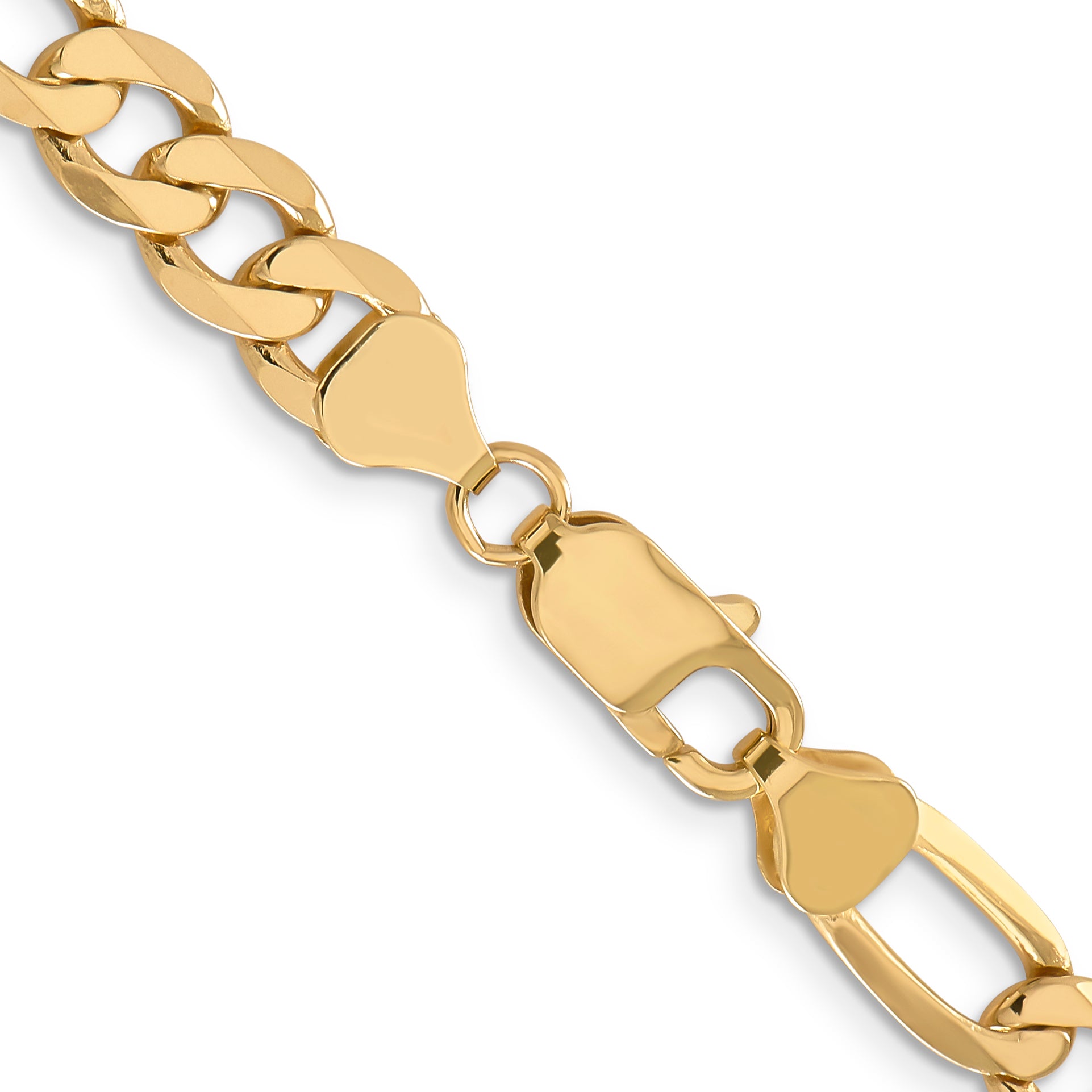 14K 7.5mm Flat Figaro Chain