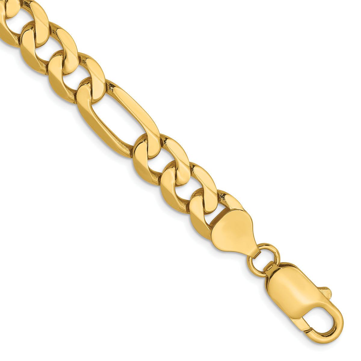 14K 7.5mm Flat Figaro Chain