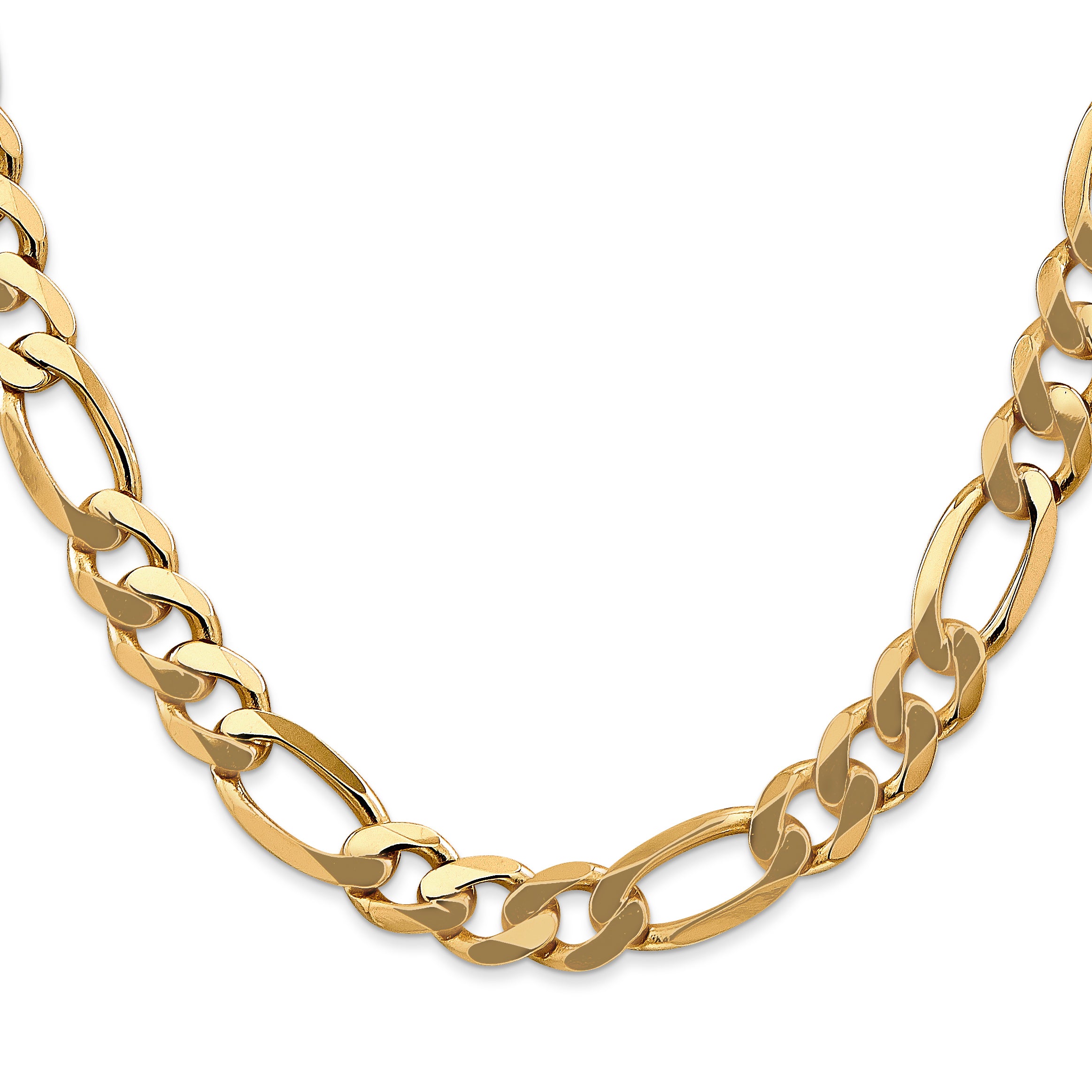 14K 8.75mm Flat Figaro Chain