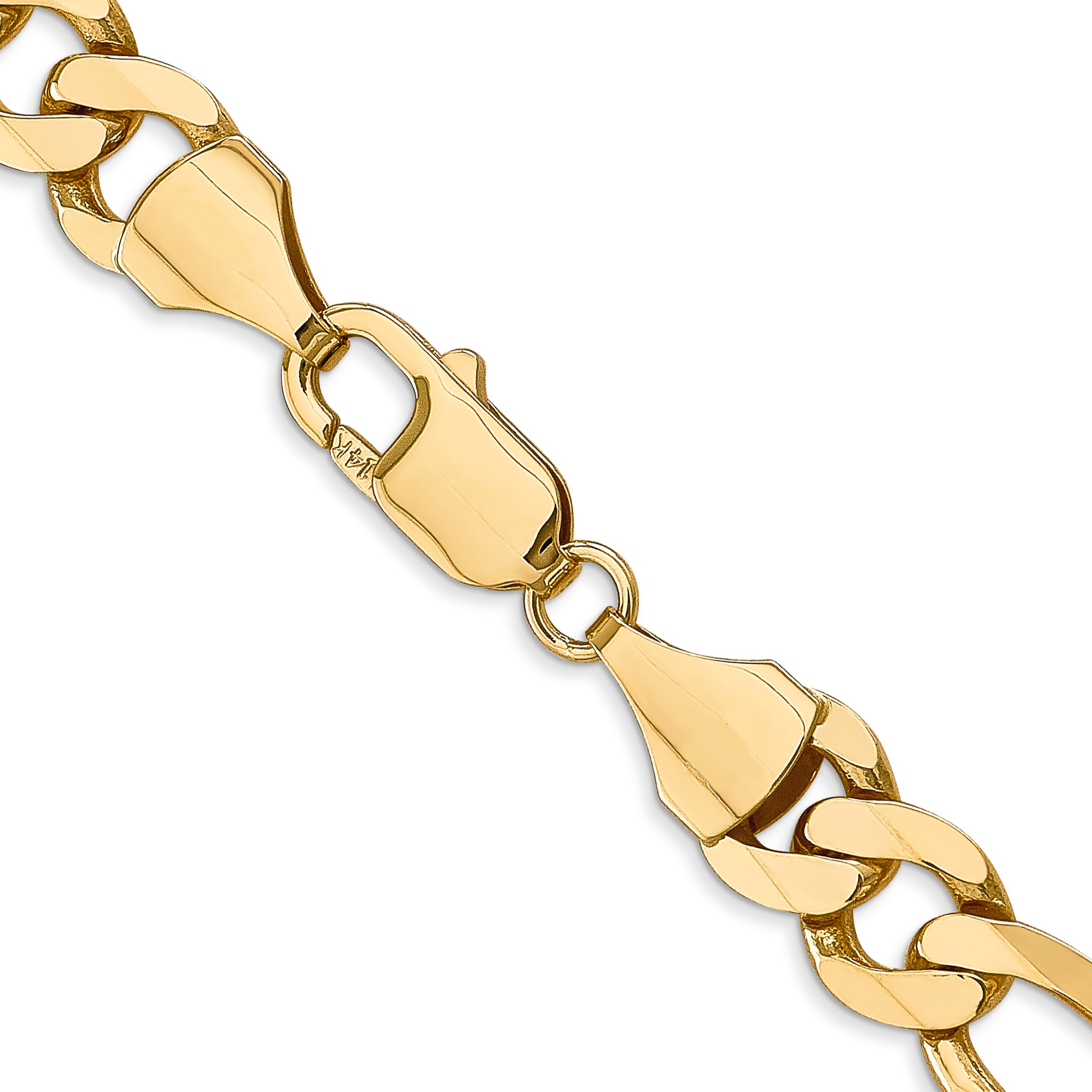 14K 8.75mm Flat Figaro Chain