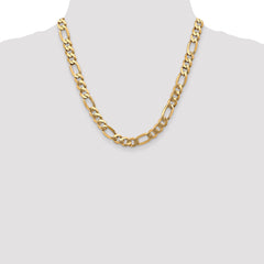 14K 8.75mm Flat Figaro Chain