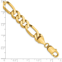 14K 8.75mm Flat Figaro Chain