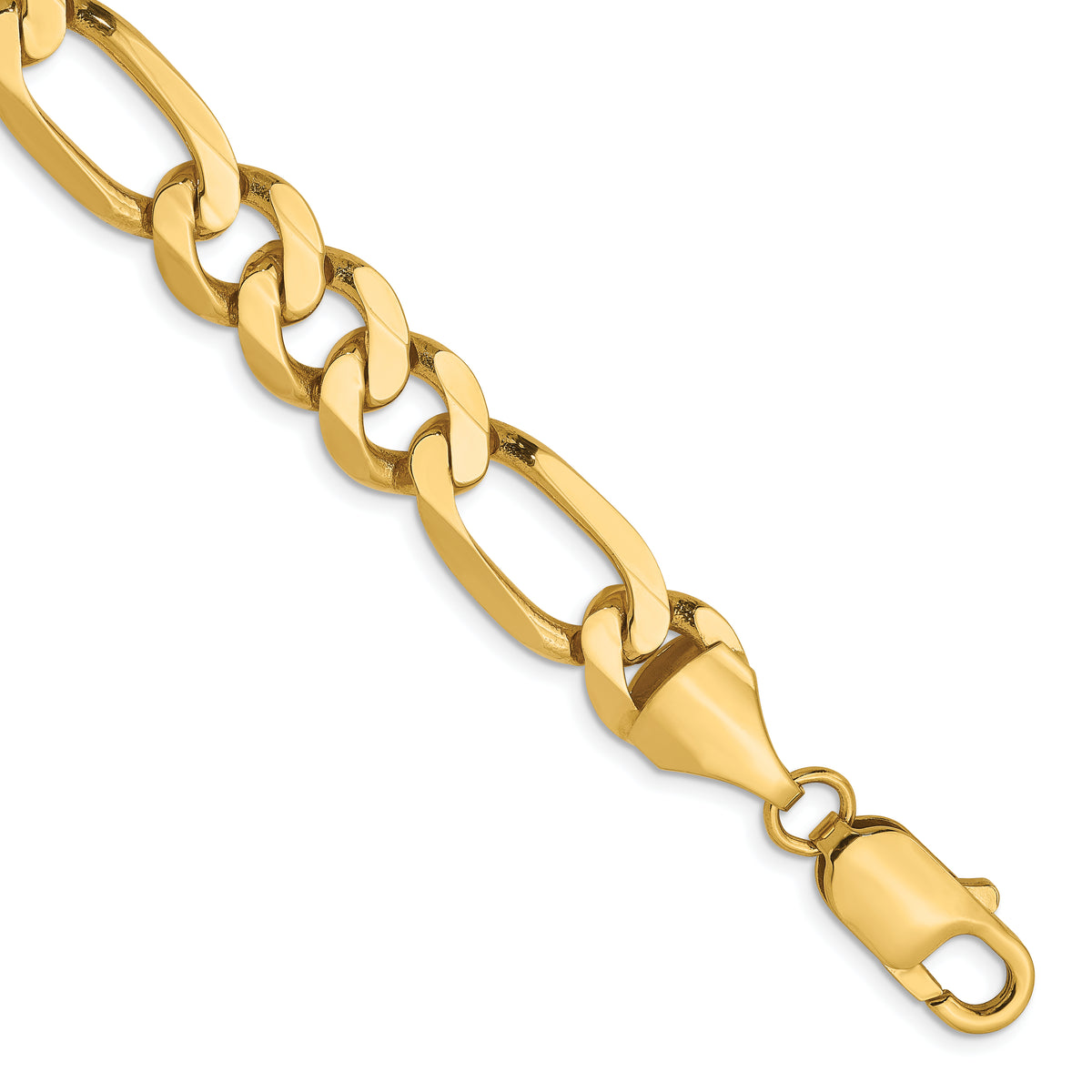 14K 8.75mm Flat Figaro Chain