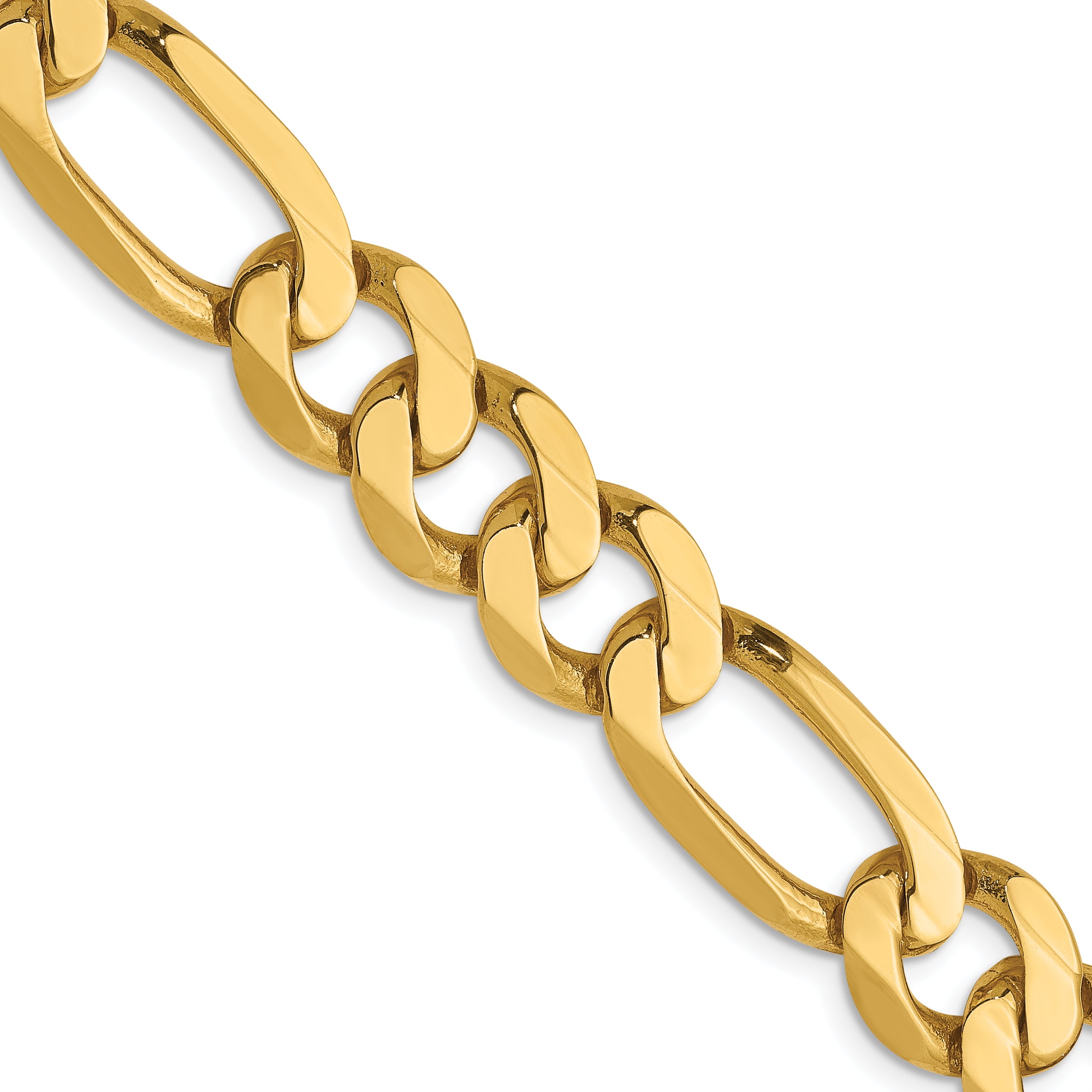 14K 8.75mm Flat Figaro Chain