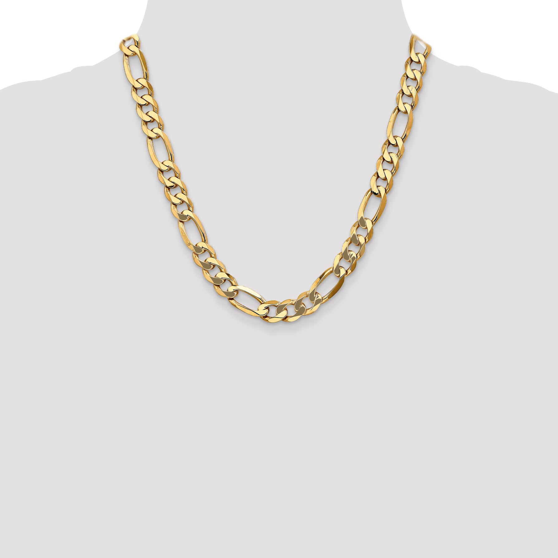 14K 10mm Flat Figaro Chain