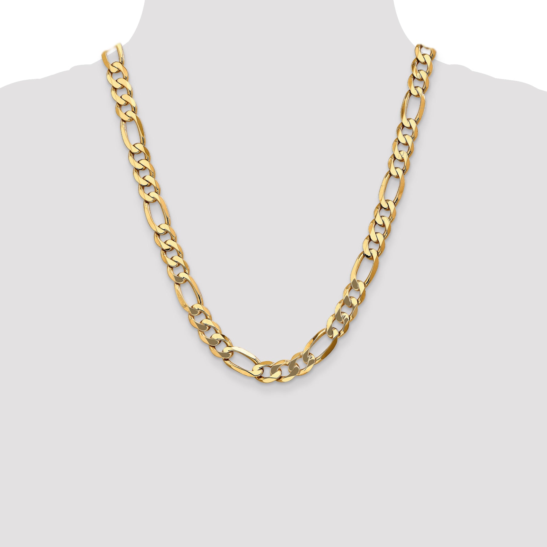 14K 10mm Flat Figaro Chain