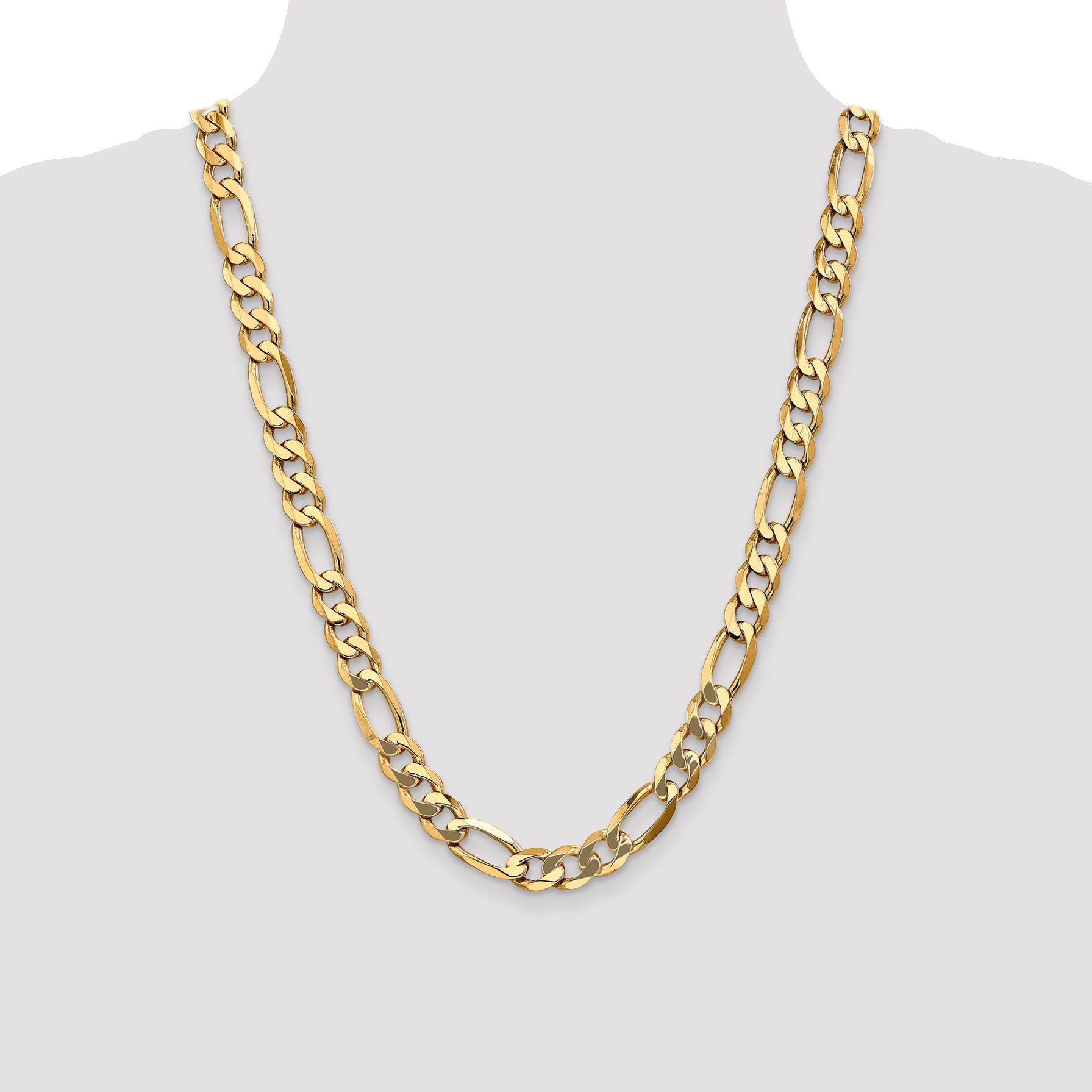 14K 10mm Flat Figaro Chain