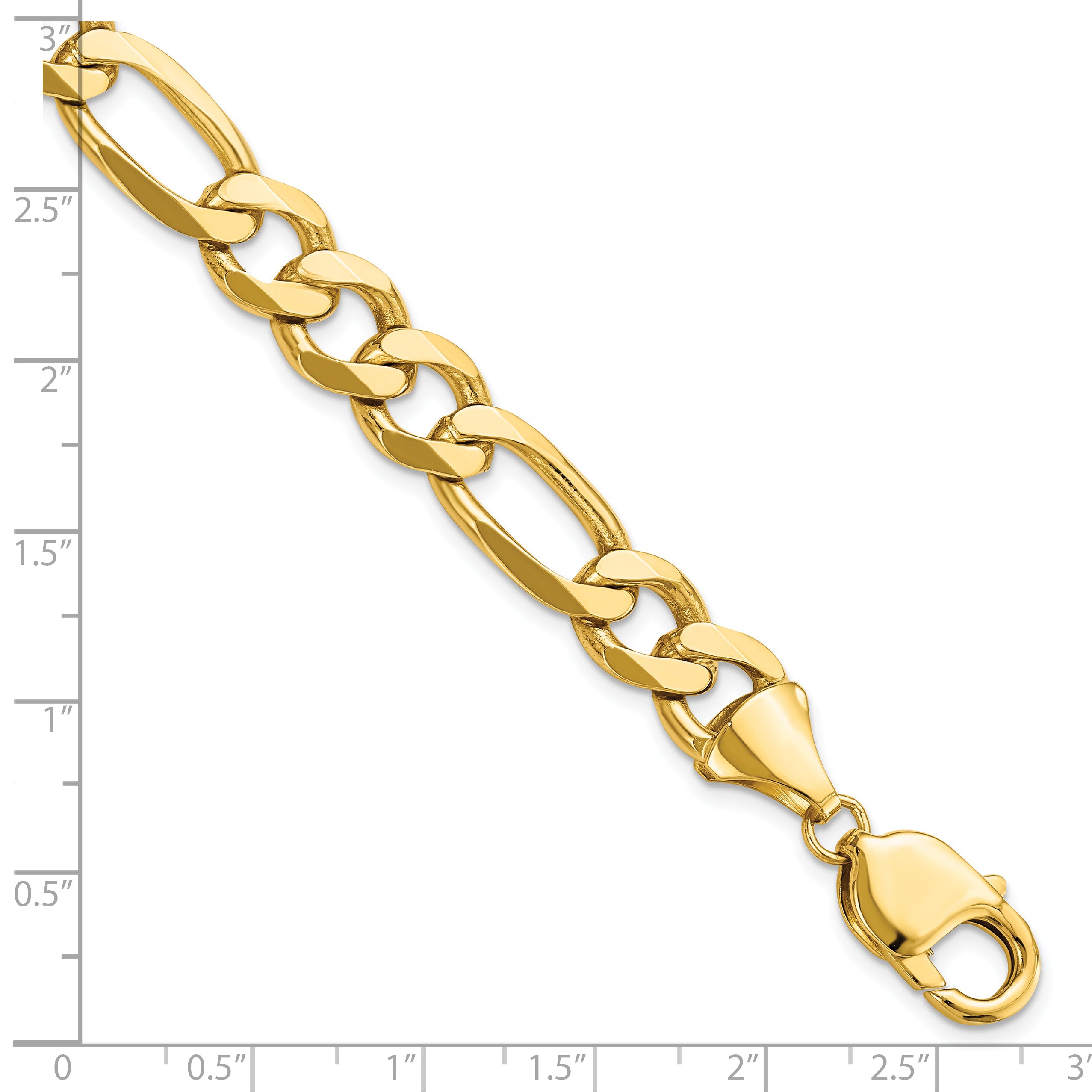 14K 10mm Flat Figaro Chain