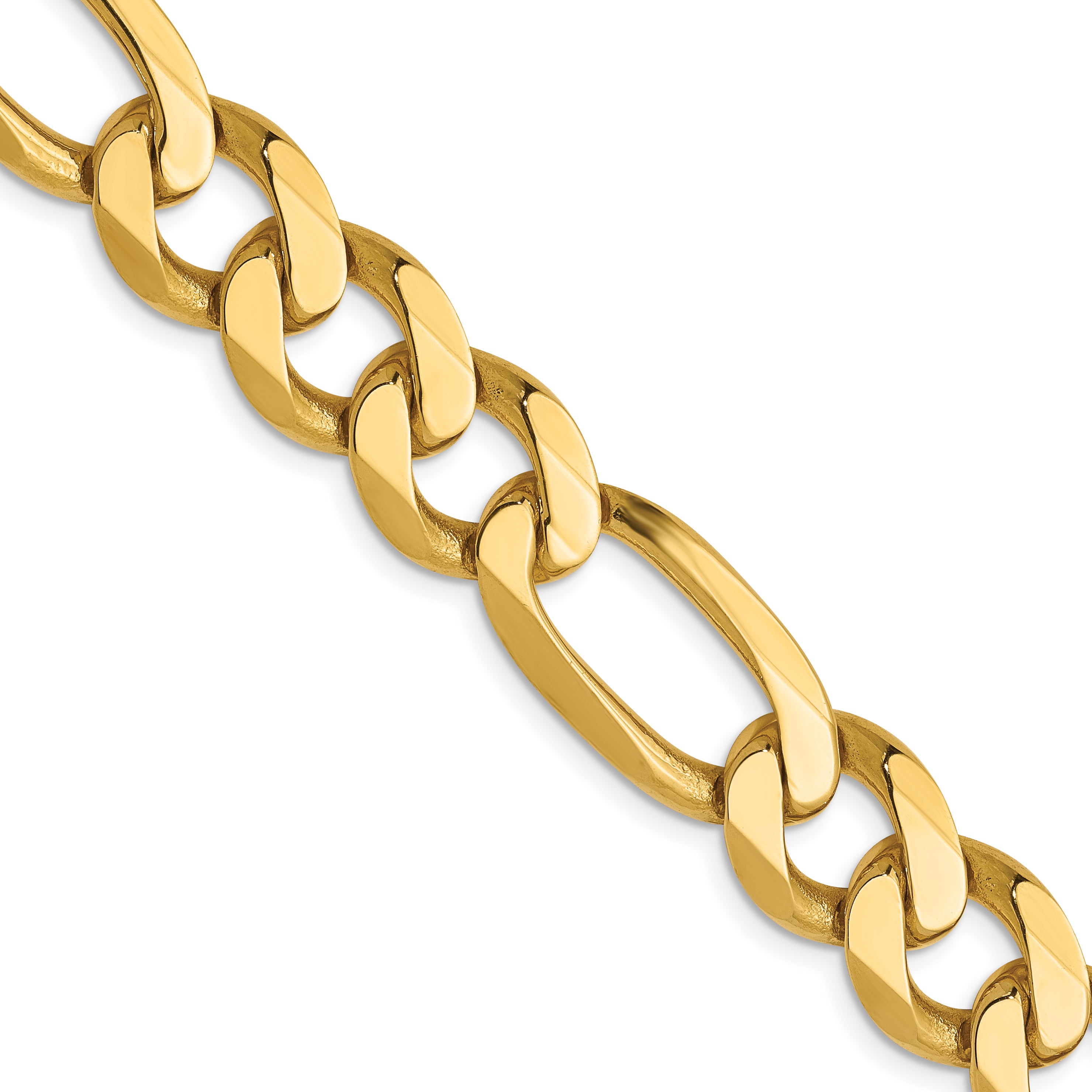 14K 10mm Flat Figaro Chain