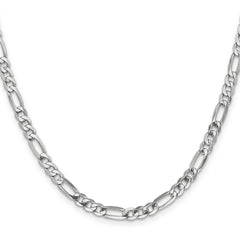 14K White Gold 5mm Flat Figaro Chain