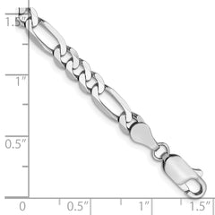 14K White Gold 5mm Flat Figaro Chain