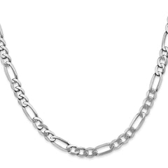 14K White Gold 5.5mm Flat Figaro Chain