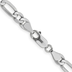 14K White Gold 6mm Flat Figaro Chain