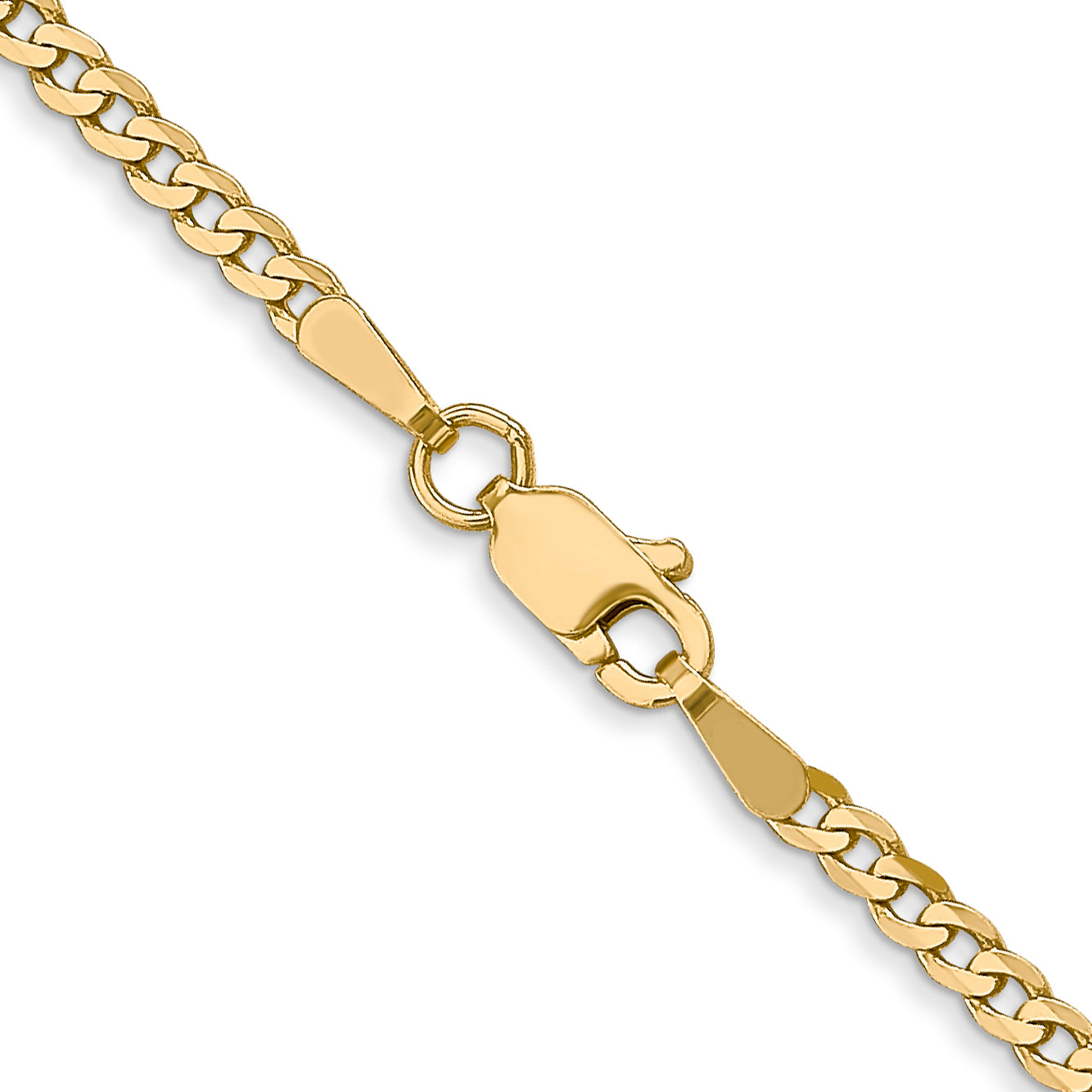 14K 2.2mm Flat Beveled Curb Chain