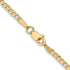 14K 2.2mm Flat Beveled Curb Chain