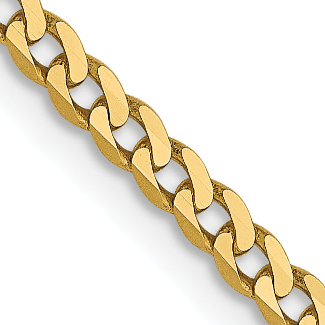 14K 2.2mm Flat Beveled Curb Chain