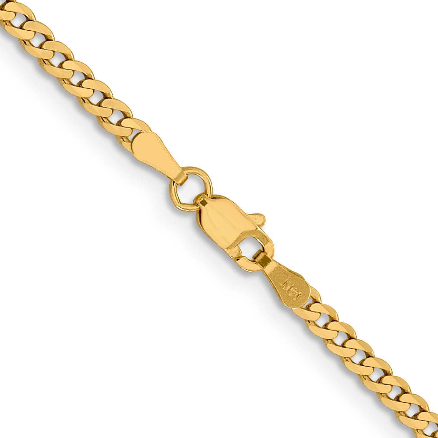 14K 2.3mm Flat Beveled Curb Chain