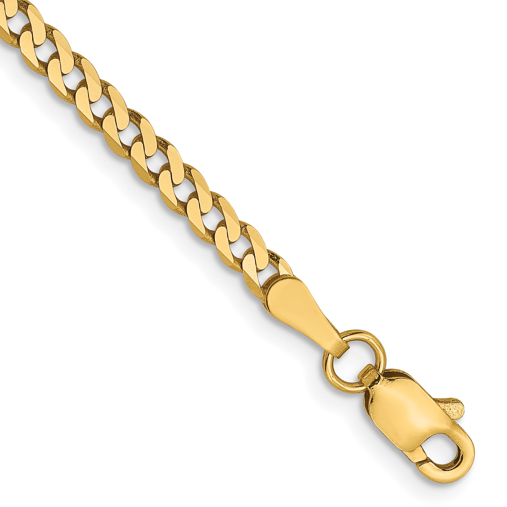 14K 2.3mm Flat Beveled Curb Chain