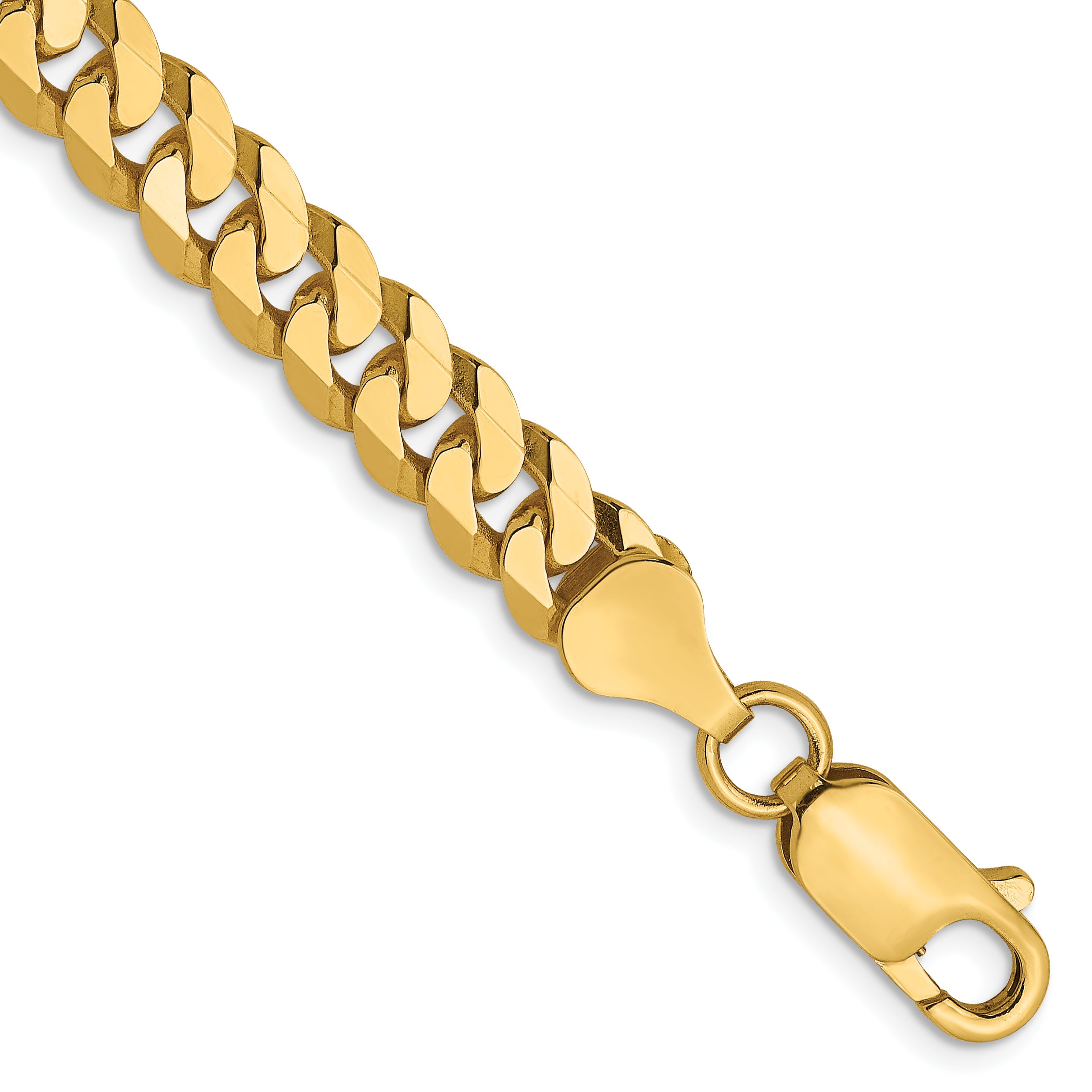 14K 6.1mm Flat Beveled Curb Chain