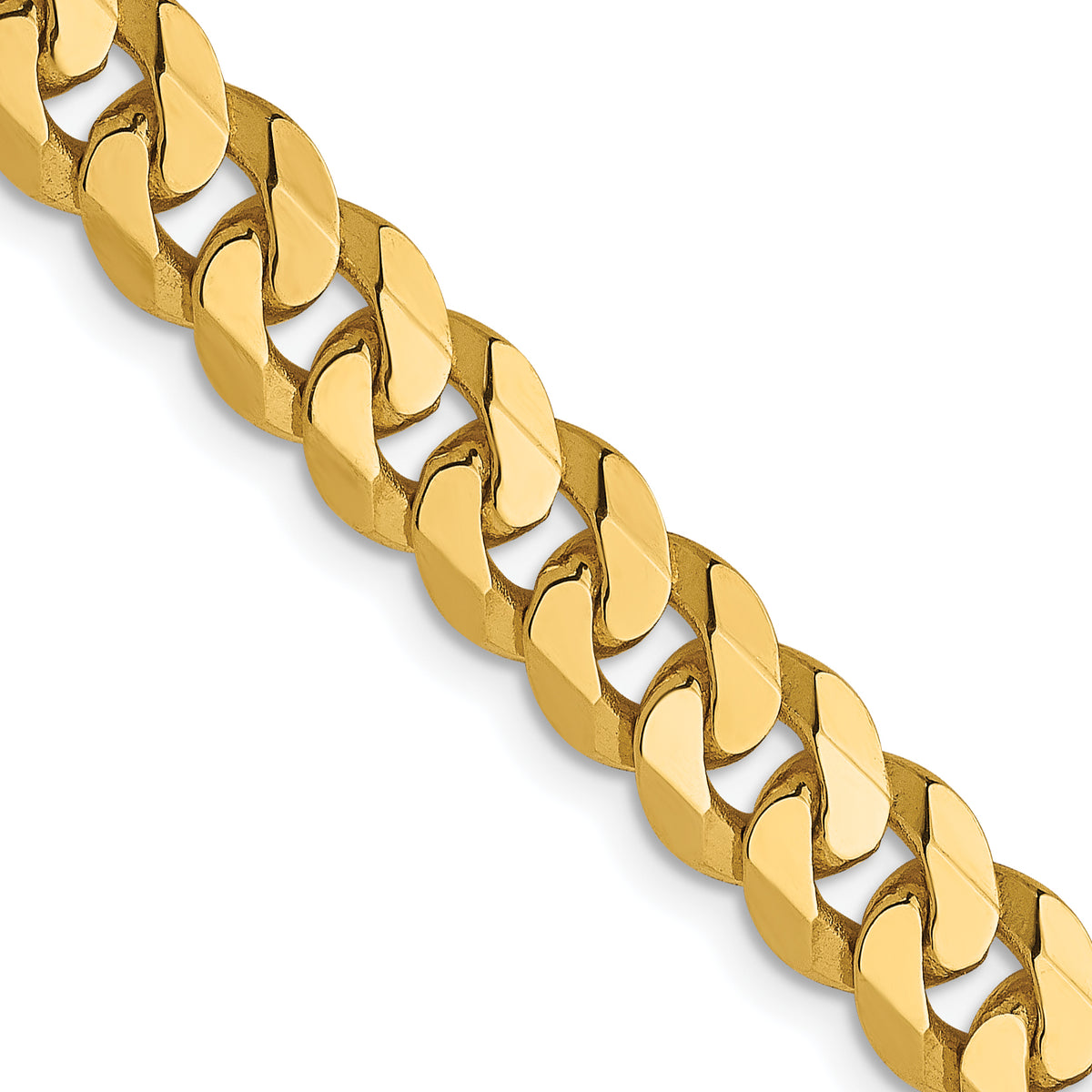 14K 6.1mm Flat Beveled Curb Chain