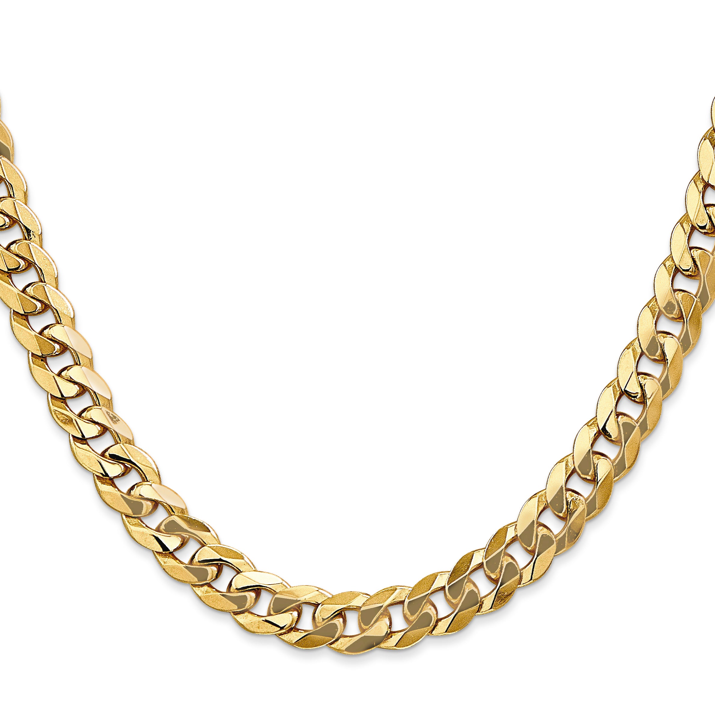 14K 8mm Flat Beveled Curb Chain