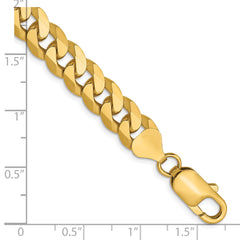 14K 8mm Flat Beveled Curb Chain