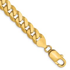 14K 8mm Flat Beveled Curb Chain