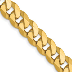 14K 8mm Flat Beveled Curb Chain