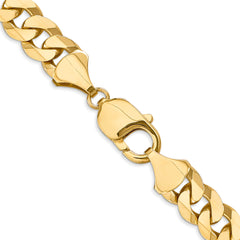 14K 9.5mm Flat Beveled Curb Chain