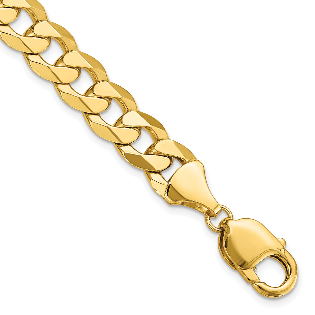 14K 9.5mm Flat Beveled Curb Chain